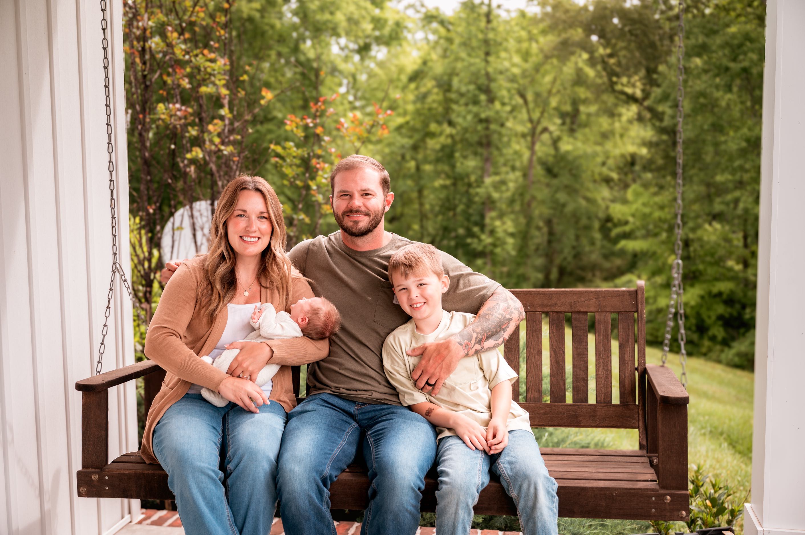 Daniel Runions with his family